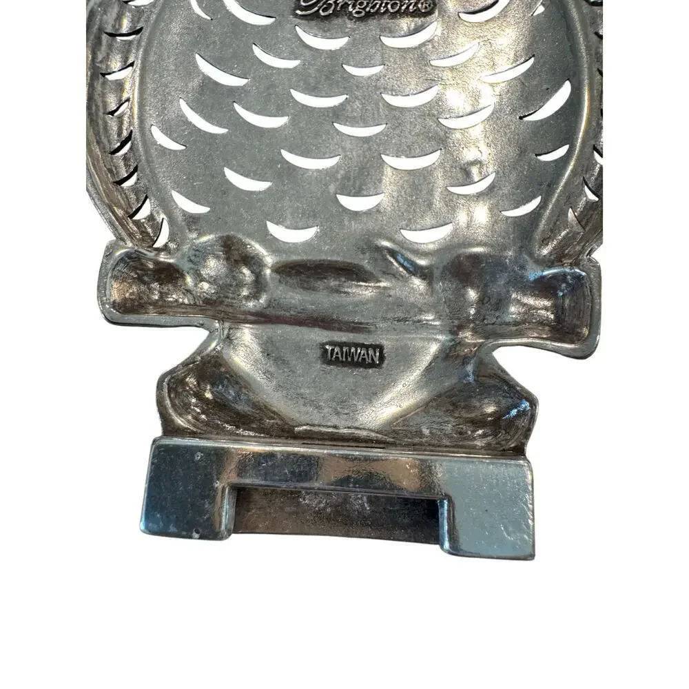 Brighton Owl Night Light Silver Plated Replacement Nightlight Front MCM Boho 5